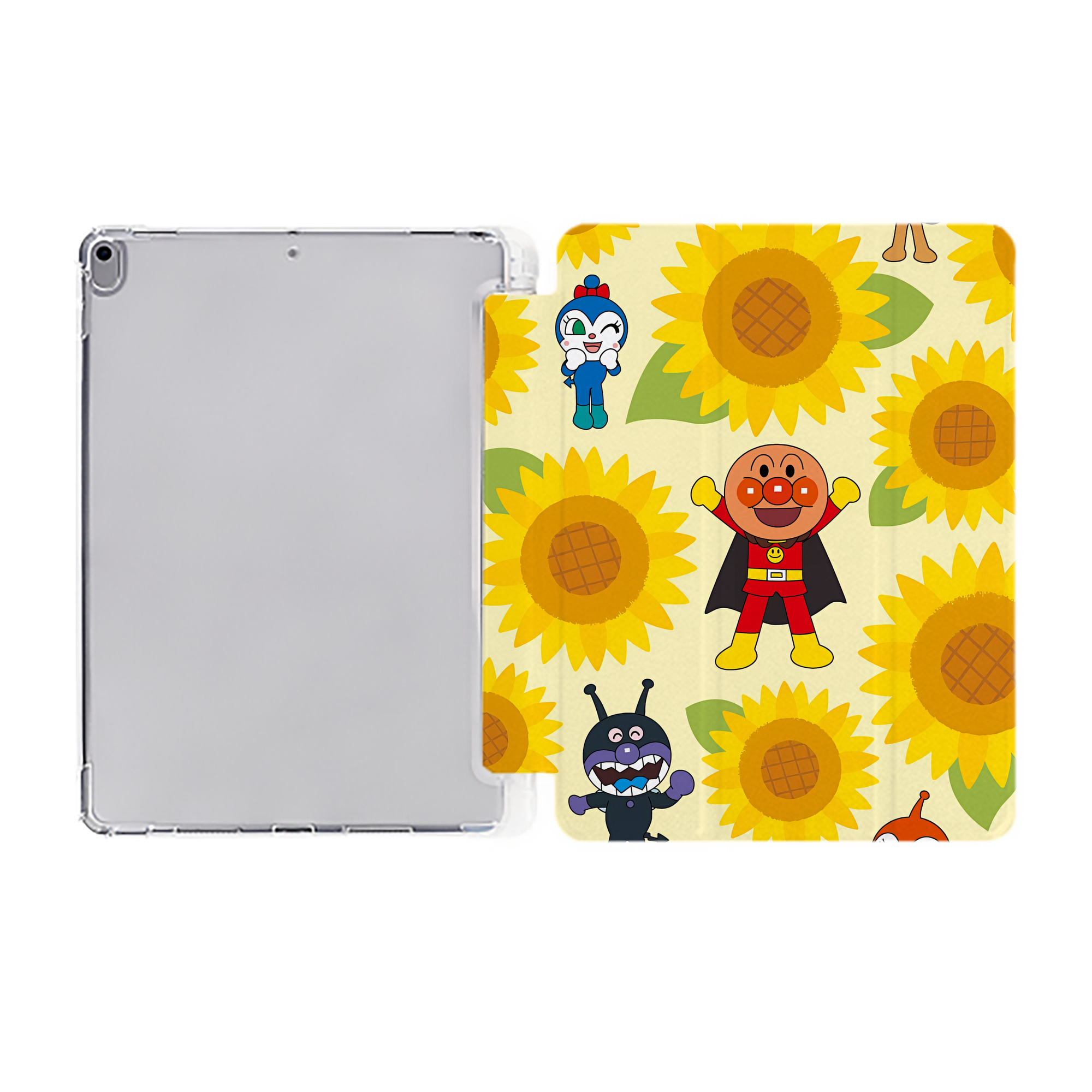 （画像用） アンパンマン Anpanman IPad ケース ペン収納付き 三つ折りスタンド PUレザー×シリコン 対応機種9.5/10.5/10.9インチ